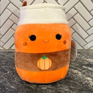 Squishmallows Orange and Brown Pumpkin Plush